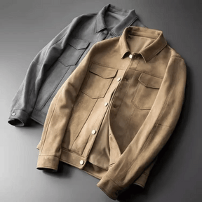 Veste Élégante en Daim pour Homme - Style Moderne et Polyvalent