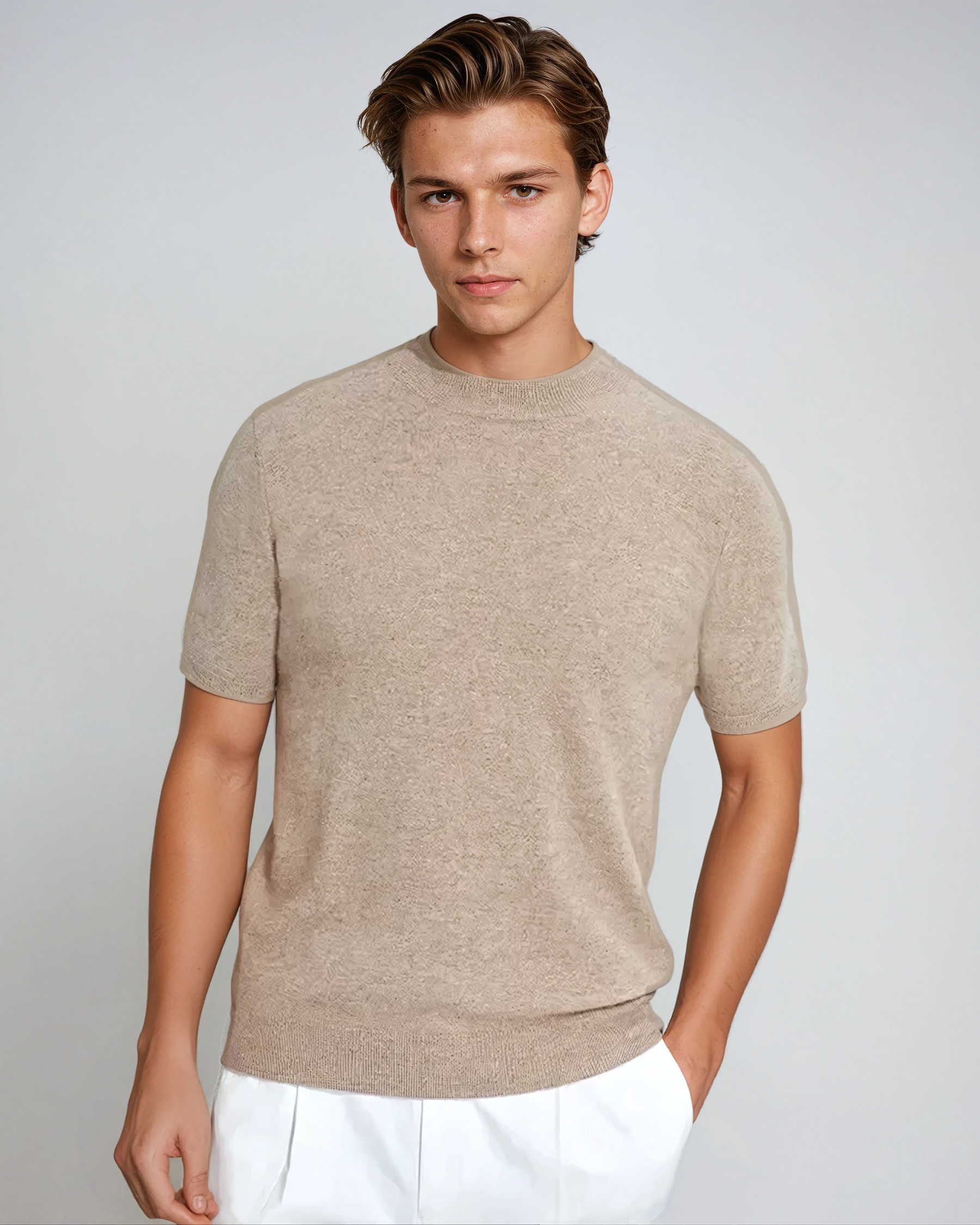 T-shirt en Cachemire pour Hommes - Confort Doux et Style Élégant