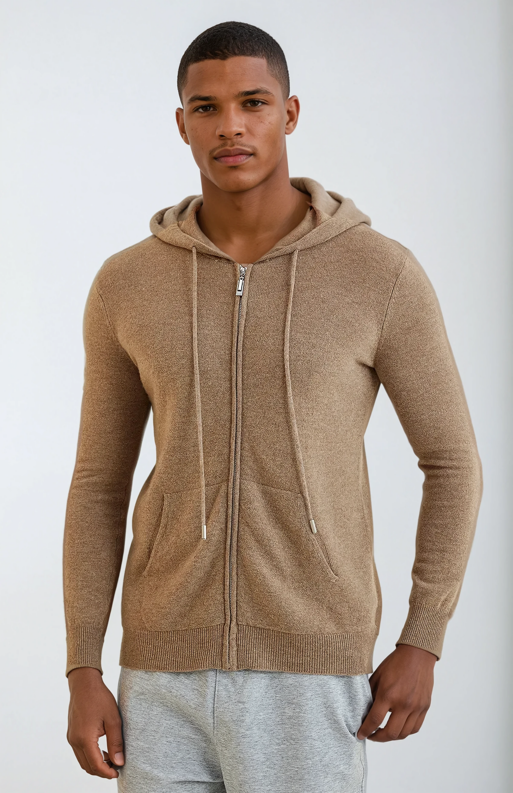 Gilet Zippé en Cachemire pour Hommes - Style Élégant et Confort Optimal