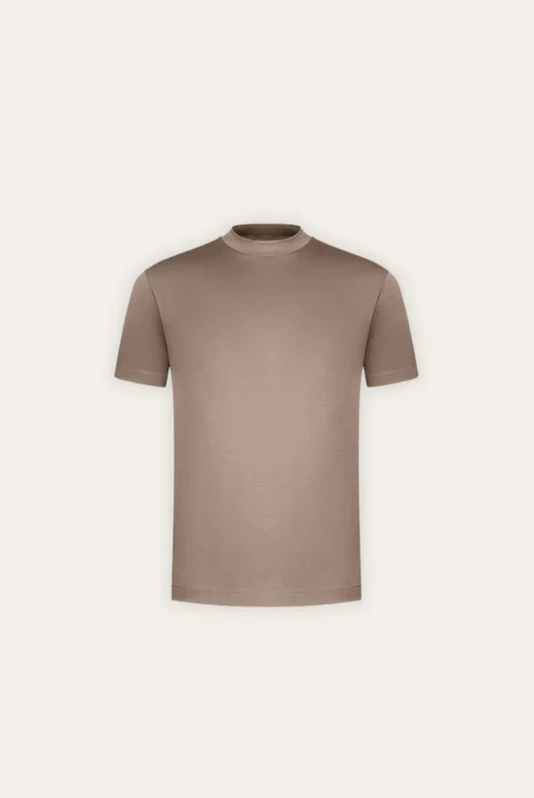 T-shirt khaki sur mesure luxe - Élégance Discrète et Confort Exceptionnel