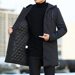 Manteau d'hiver pour Homme - Élégant et Matelassé avec Capuche