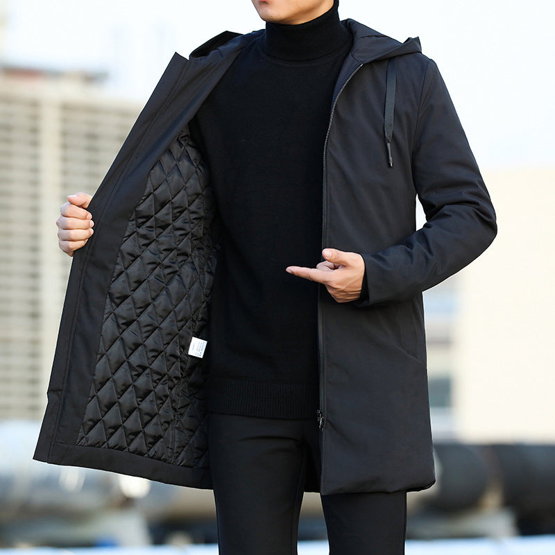 Manteau d'hiver pour Homme - Élégant et Matelassé avec Capuche