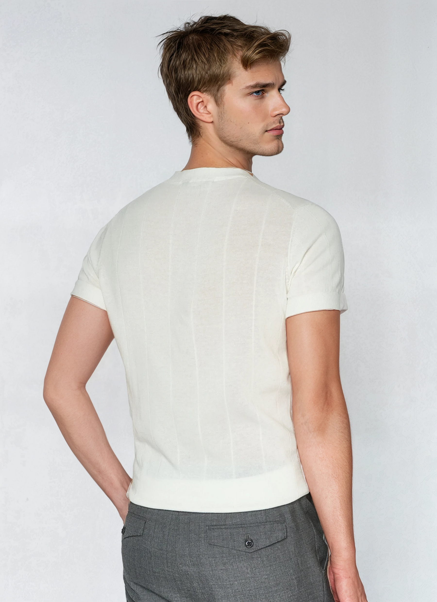 T-shirt Côtelé pour Hommes - Style Élégant et Confort Durable