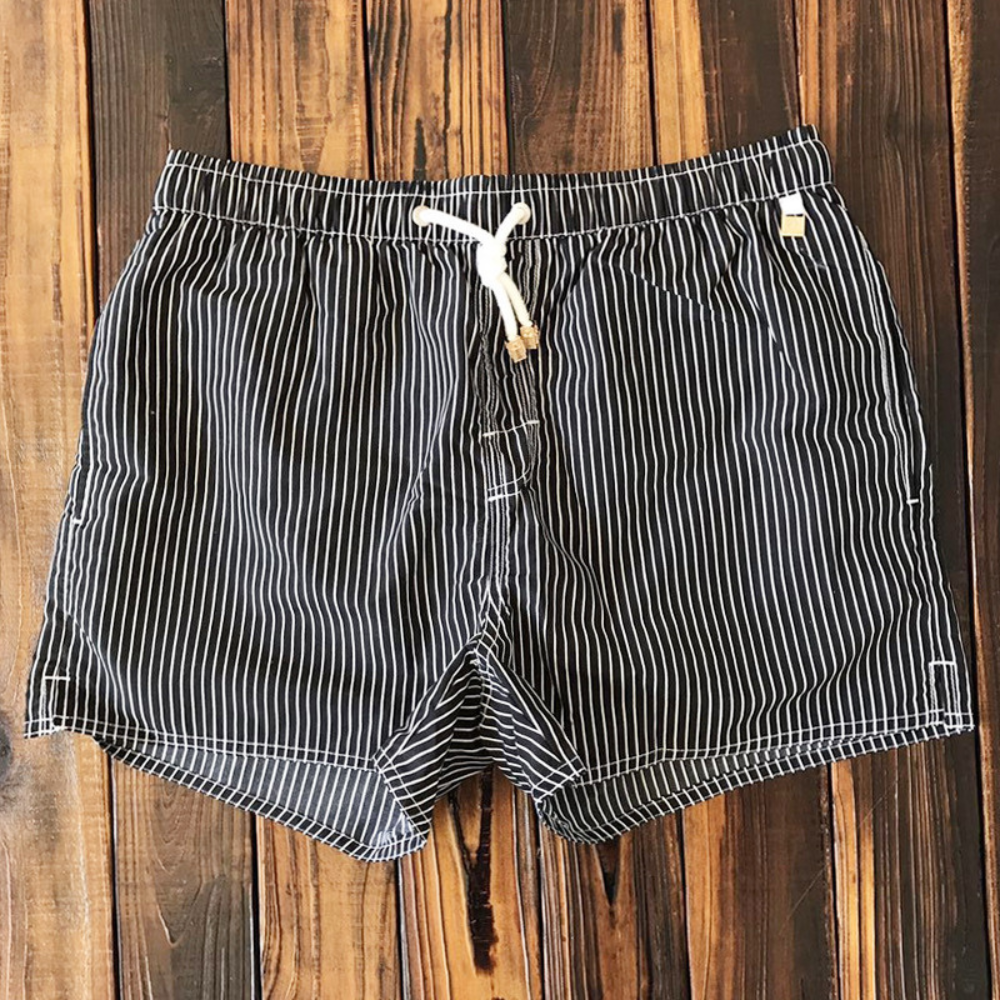 Shorts de Bain Rayés pour Hommes - Confort et Style avec Cordon Ajustable
