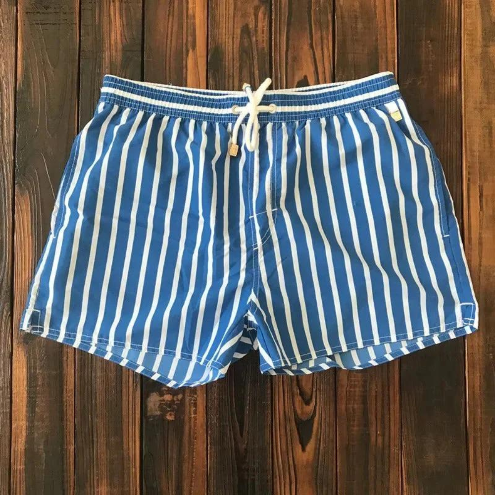 Shorts de Bain Rayés pour Hommes - Confort et Style avec Cordon Ajustable