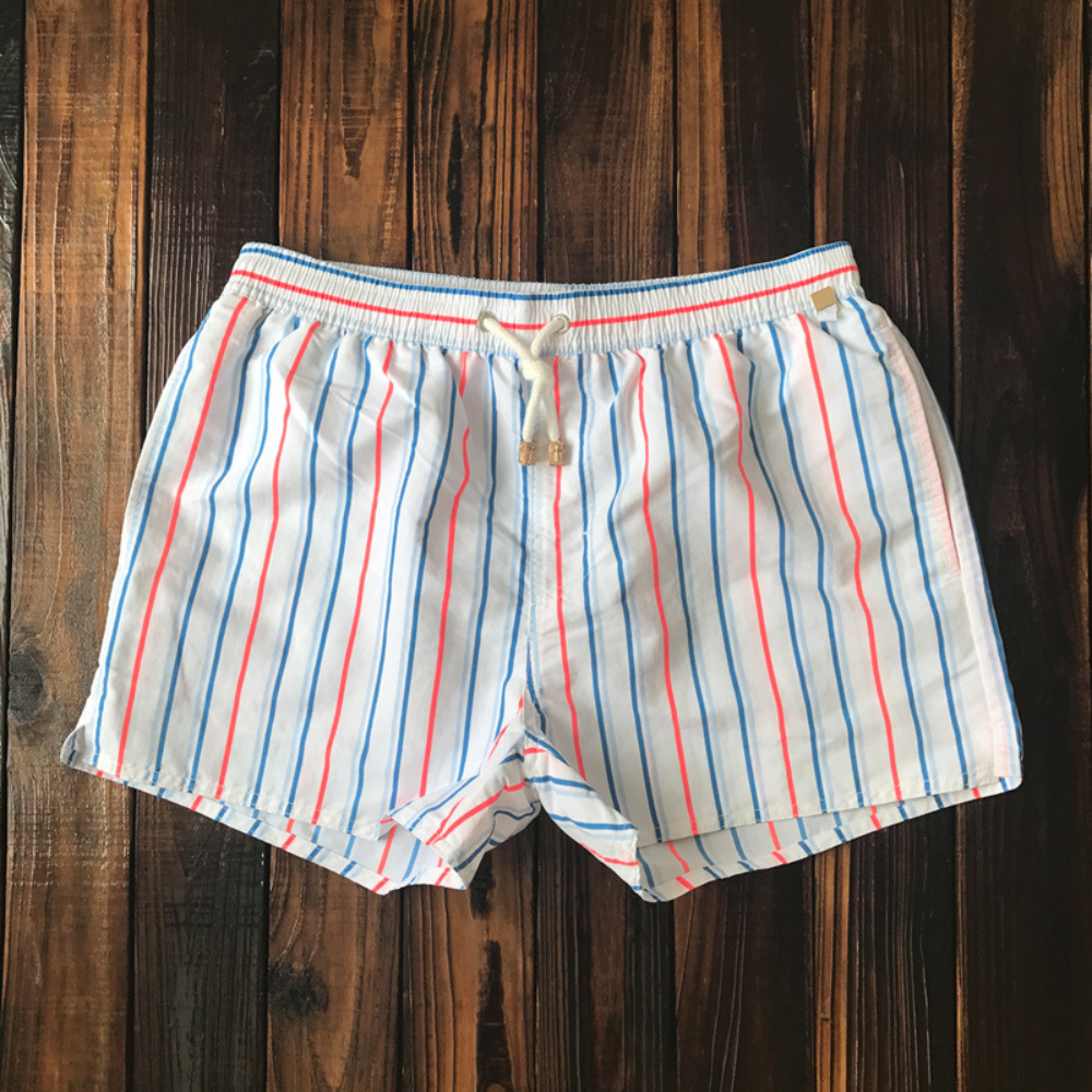 Shorts de Bain Rayés pour Hommes - Confort et Style avec Cordon Ajustable