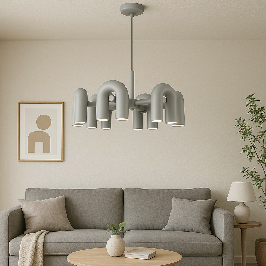 Lustre Bauhaus Moderne avec Éclairage LED - Design Géométrique et Ambiance Chaleureuse