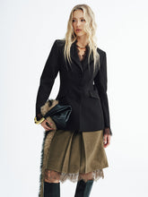 Blazer Ajusté Femme Chic - Détails en Dentelle Élégante