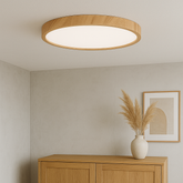 Lampe de Plafond en Bois Naturel - Design Contemporain et Éclairage Doux