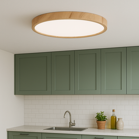 Lampe de Plafond en Bois Naturel - Design Contemporain et Éclairage Doux