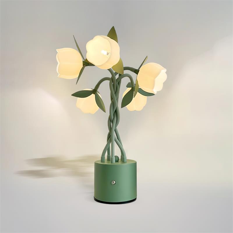 Lampe de Table Florale Sculpturale - Éclairage Élégant Inspiré par la Nature