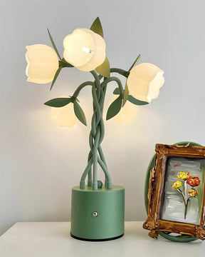 Lampe de Table Florale Sculpturale - Éclairage Élégant Inspiré par la Nature