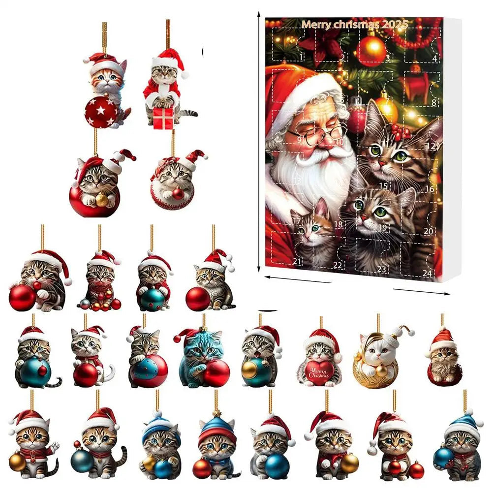 Ornements de Noël en Forme de Chat | Décorations Acryliques Durables et Amusantes