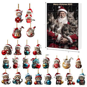 Ornements de Noël en Forme de Chat - Décorations Festives en Acrylique Durable
