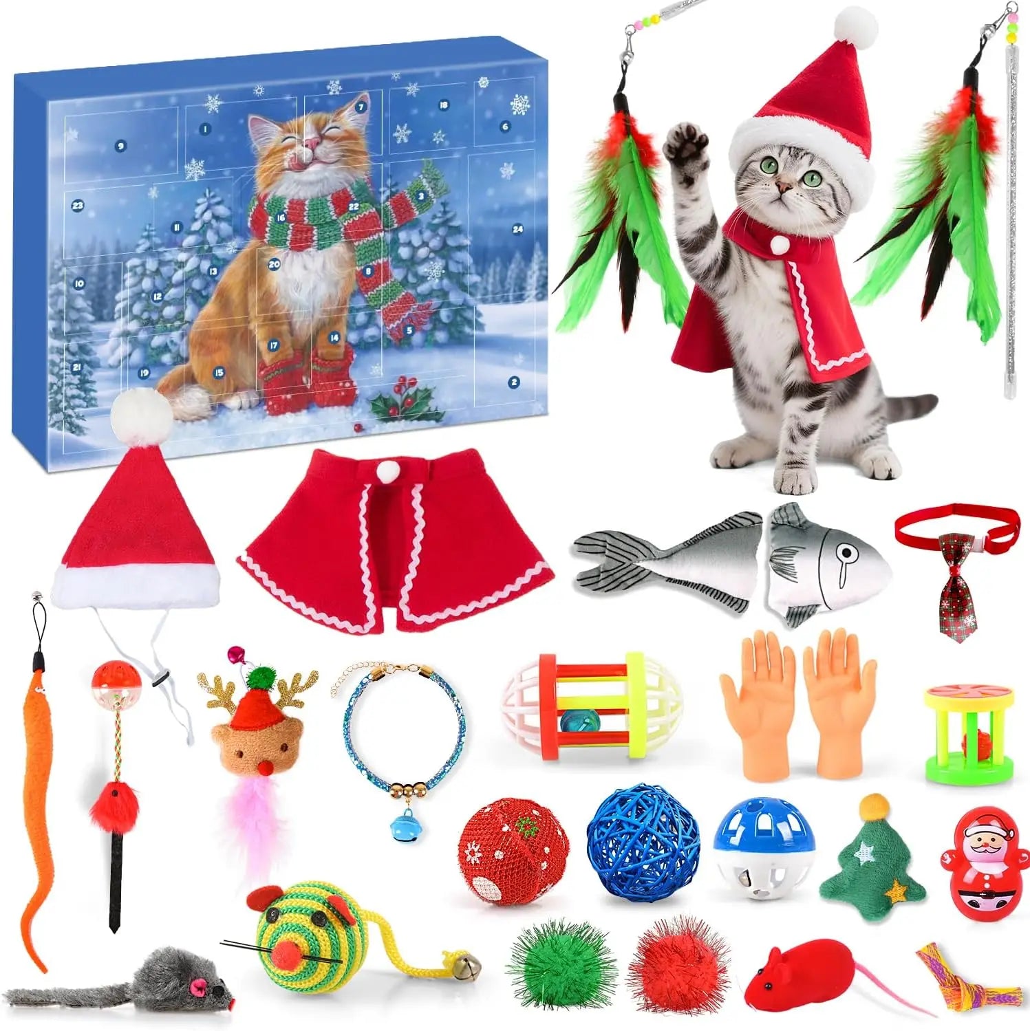 Calendrier de l'Avent pour Chats | Jouets Interactifs et Surprises Quotidiennes