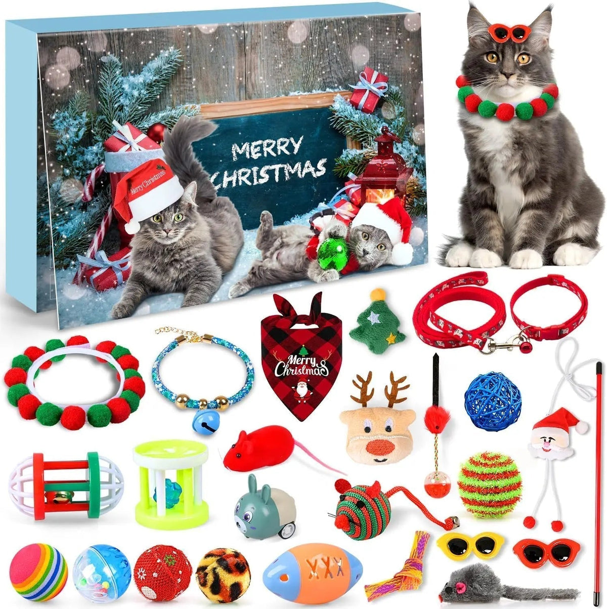 Calendrier de l'Avent pour Chats - Jouets Interactifs et Surprises Quotidiennes