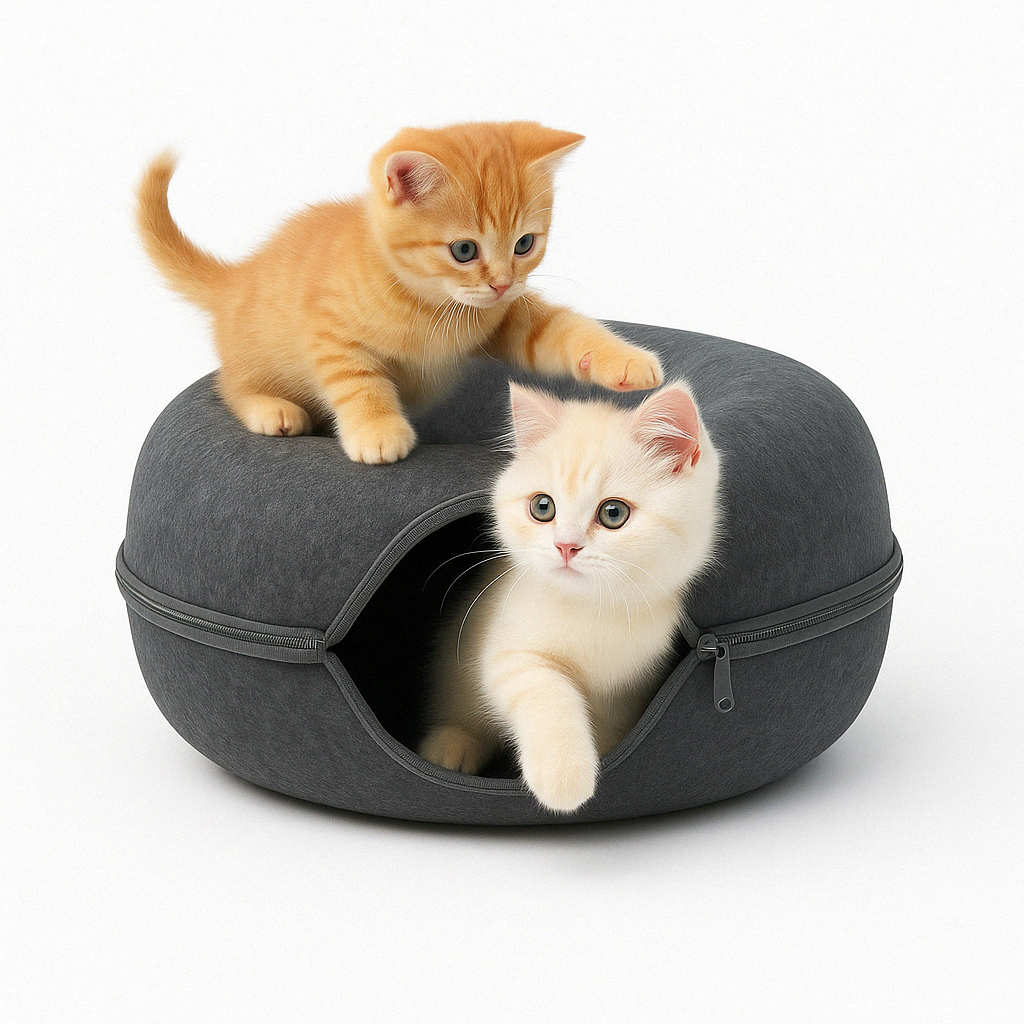 Lit Tunnel pour Chats - Confort et Amusement en Feutre