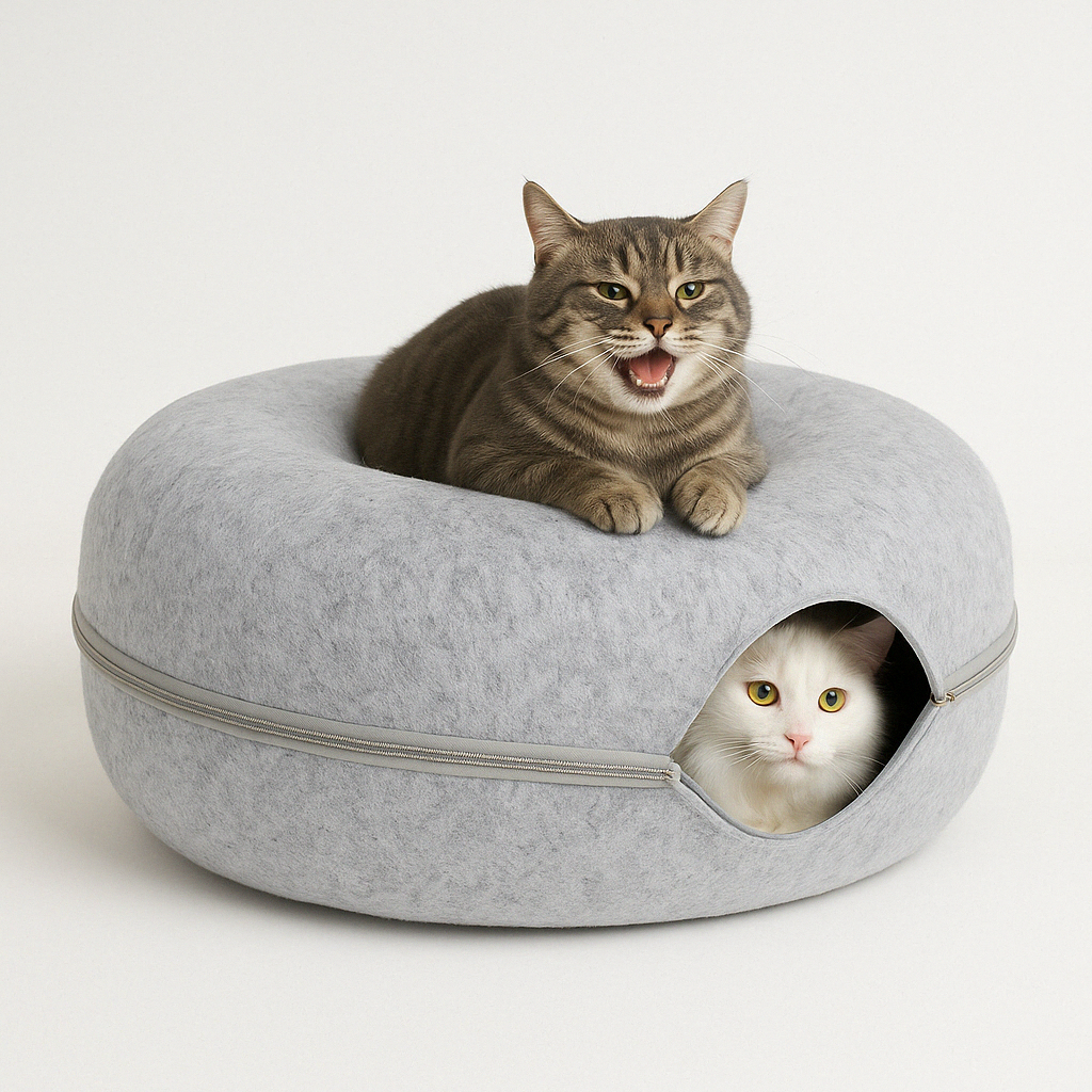 Lit Tunnel pour Chats - Confort et Amusement en Feutre