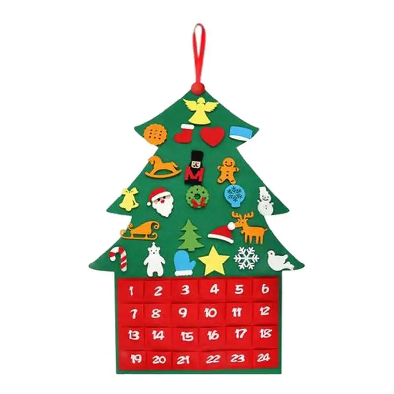 Calendrier de l'Avent en Feutre - 24 Poches pour Surprises Festives