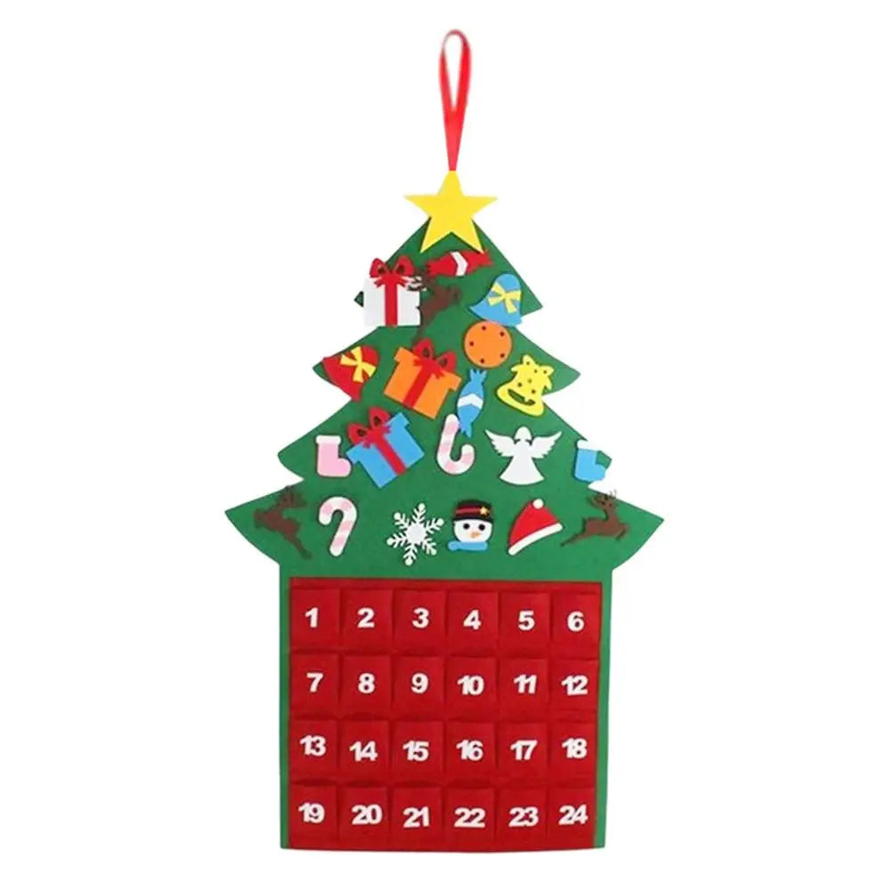 Calendrier de l'Avent en Feutre | 24 Poches pour Compte à Rebours Joyeux