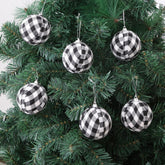 Boules de Noël à Carreaux - Décoration Festive et Chaleureuse