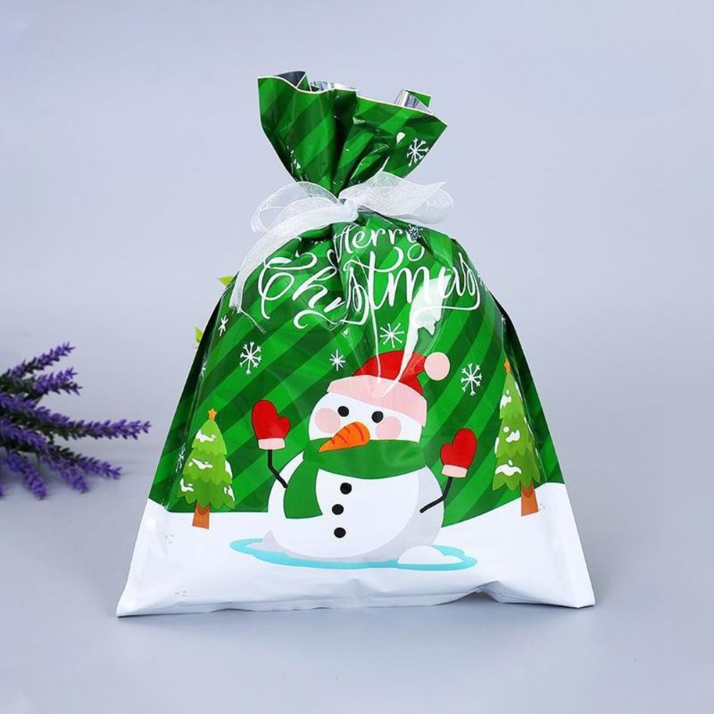 Sacs Cadeaux de Noël Réutilisables - Emballage Festif Rapide et Écologique