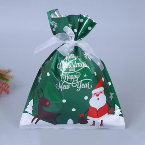 Sacs Cadeaux de Noël Réutilisables - Emballage Festif Rapide et Écologique