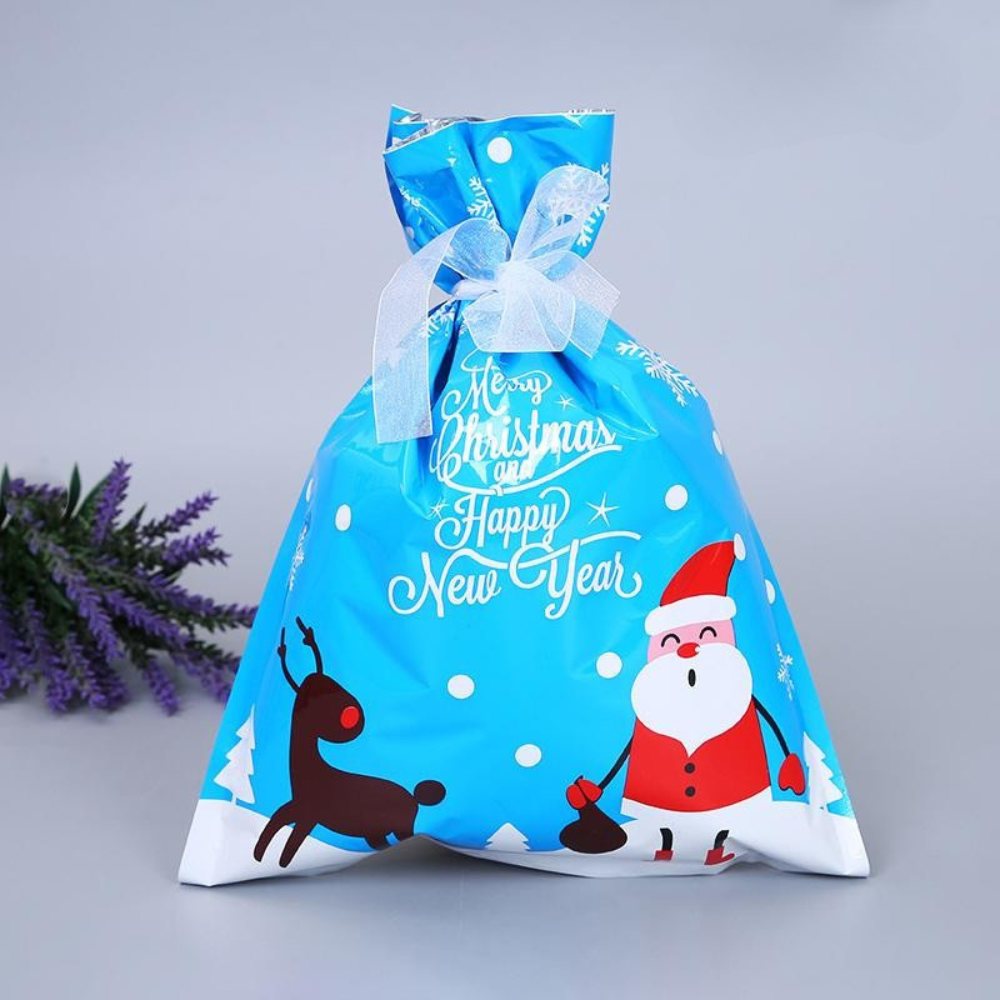 Sacs Cadeaux de Noël Réutilisables - Emballage Festif Rapide et Écologique