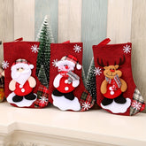 Chaussettes de Noël Décoratives - Ensemble Festif avec Père Noël et Renne