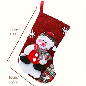 Chaussettes de Noël Décoratives - Ensemble Festif avec Père Noël et Renne