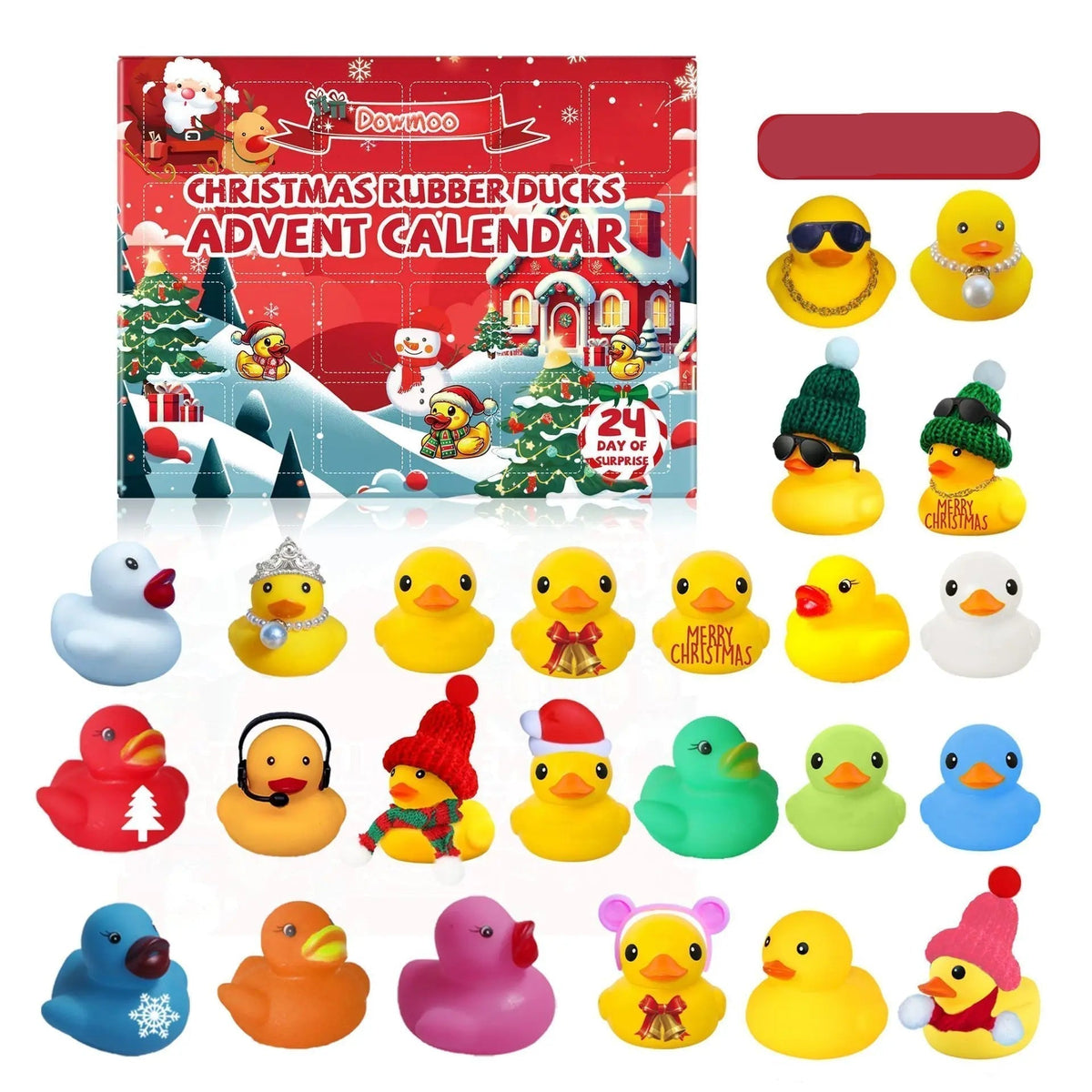 Calendrier de l'Avent Canards en Caoutchouc - 24 Surprises Festives pour Enfants