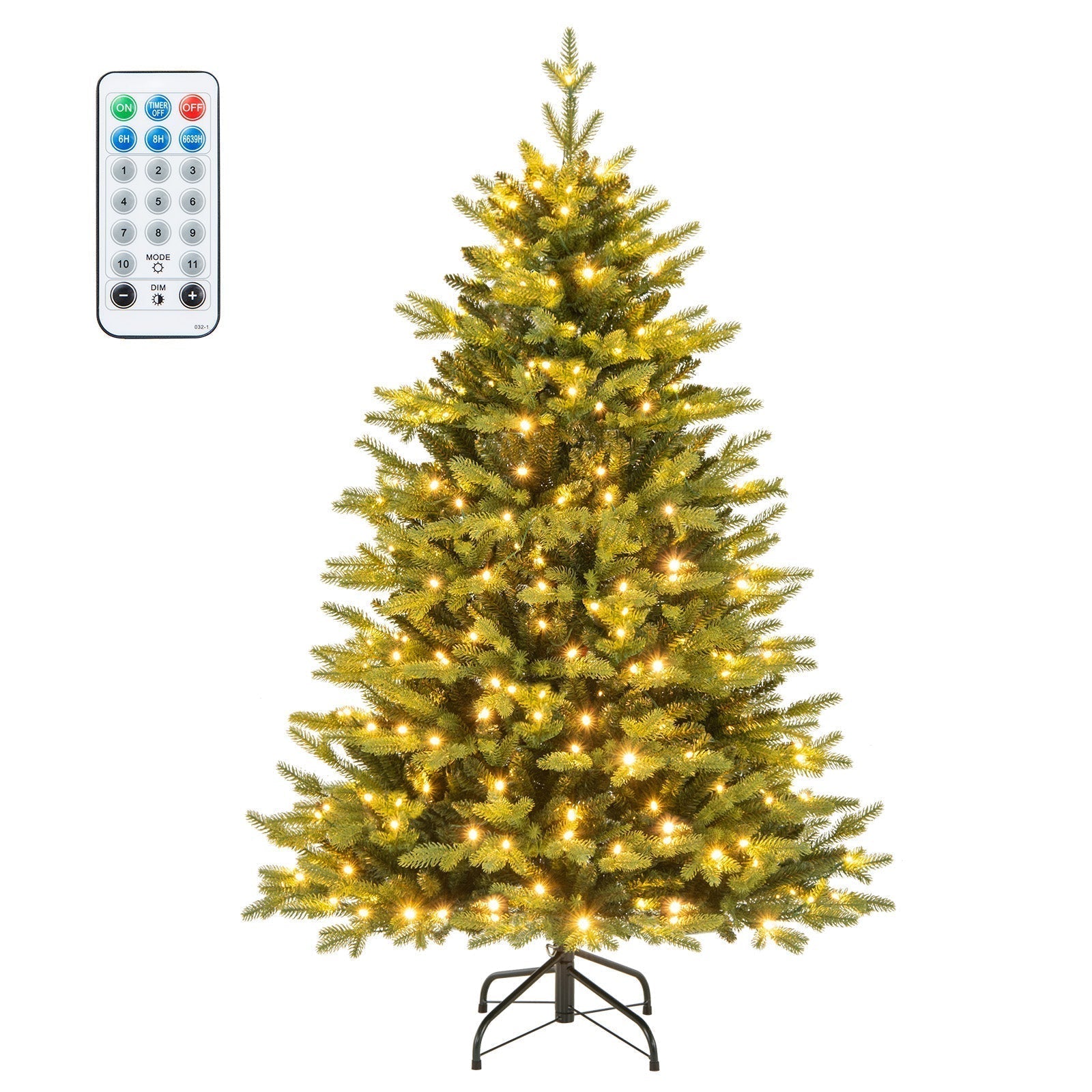 Sapin de Noël à Charnières - 844 Branches Réalistes et 250 LEDs