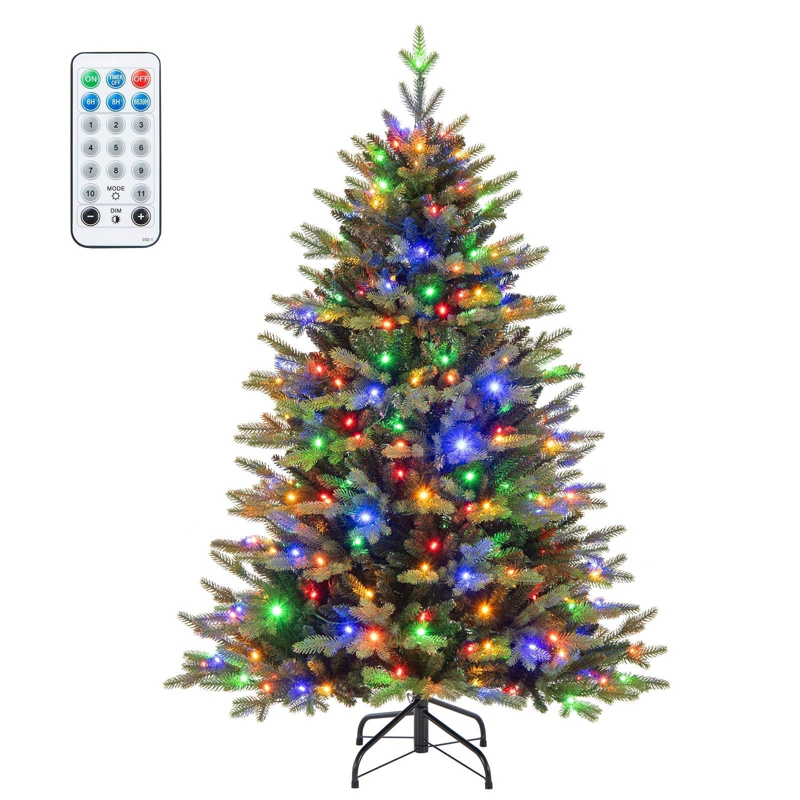 Sapin de Noël à Charnières - 844 Branches Réalistes et 250 LEDs