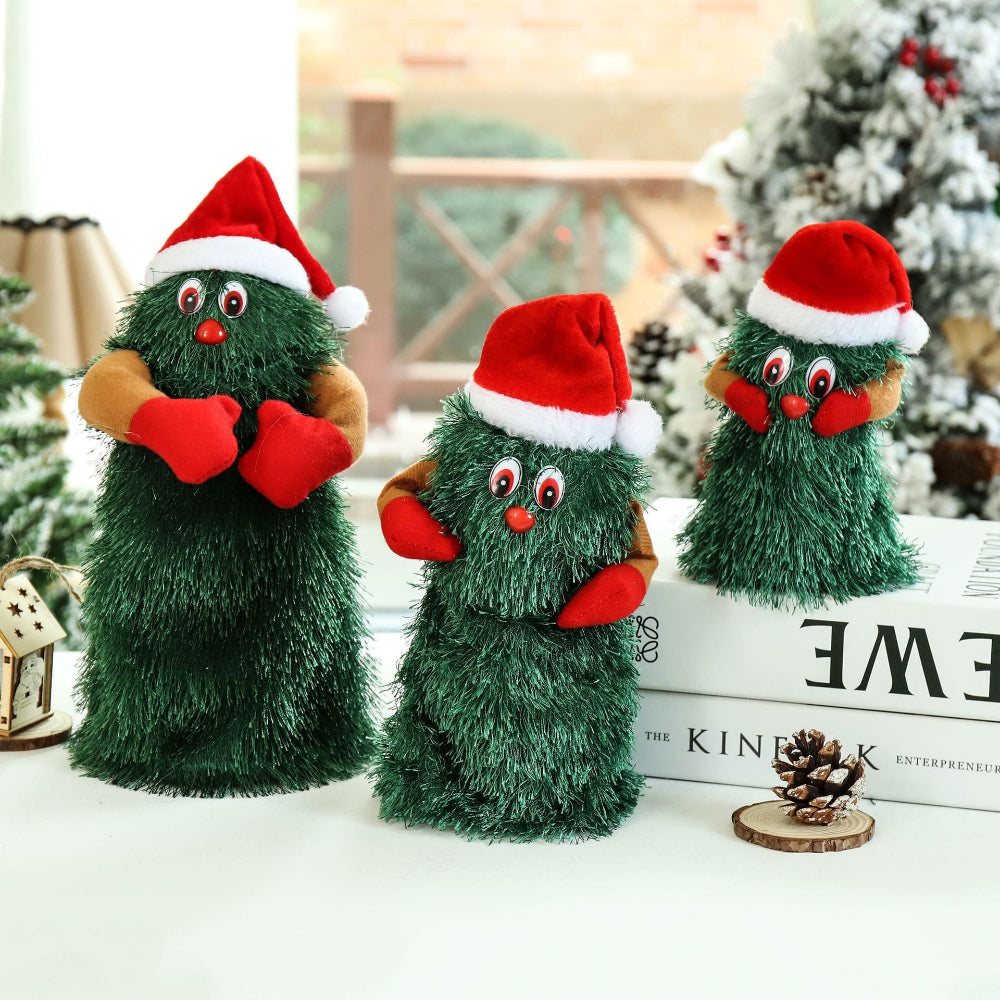 Arbre de Noël Animé Musical - Décoration Festive en Peluche Danseuse