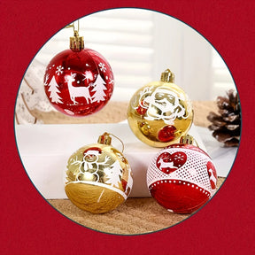 Ornements de Sapin de Noël Élégants - Ensemble de 16 Boules Luxueuses