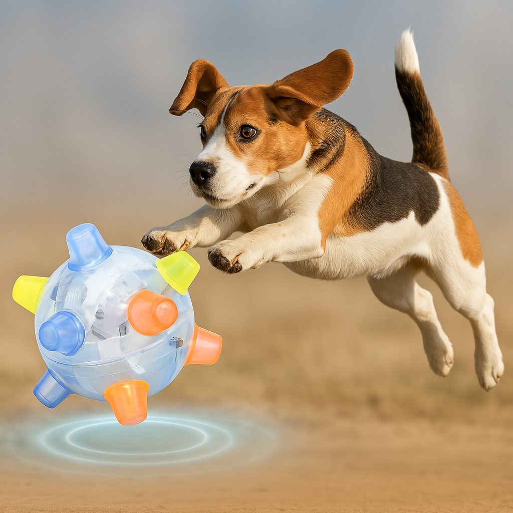 Balle Rebondissante LED pour Chien - Jouet Interactif et Sûr la Nuit