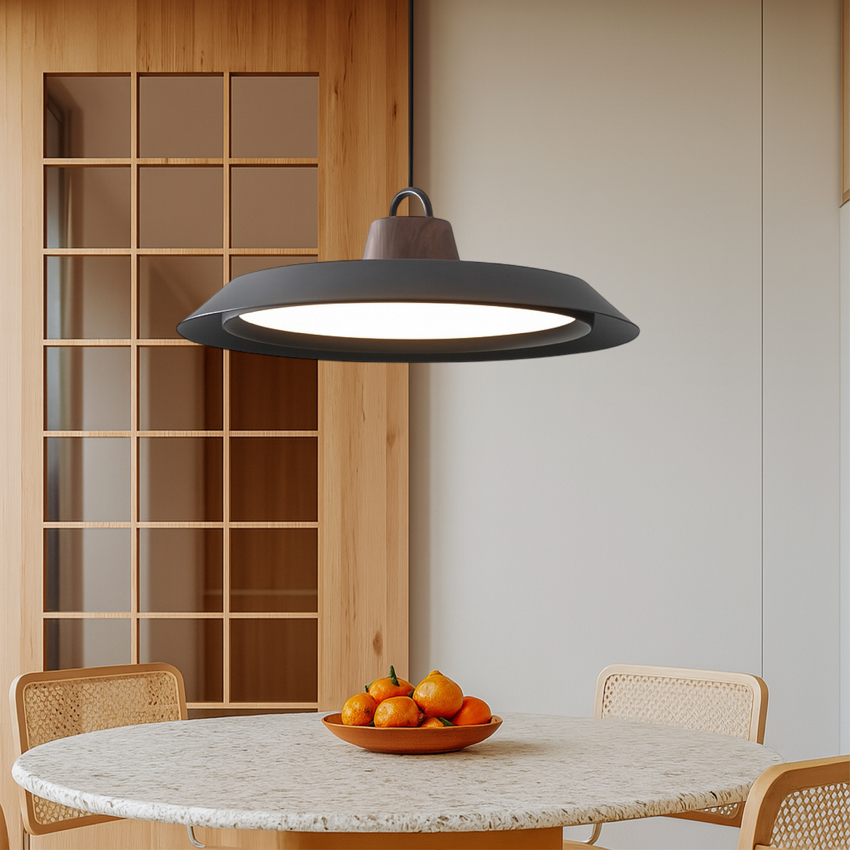 Lampe Suspendue Scandinave en Bois - Élégance Minimaliste pour Intérieur
