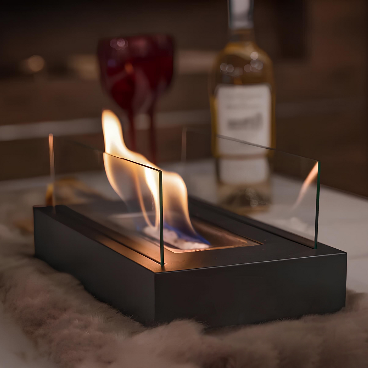 Foyer de Table Portable - Effet de Flamme Réaliste et Élégant