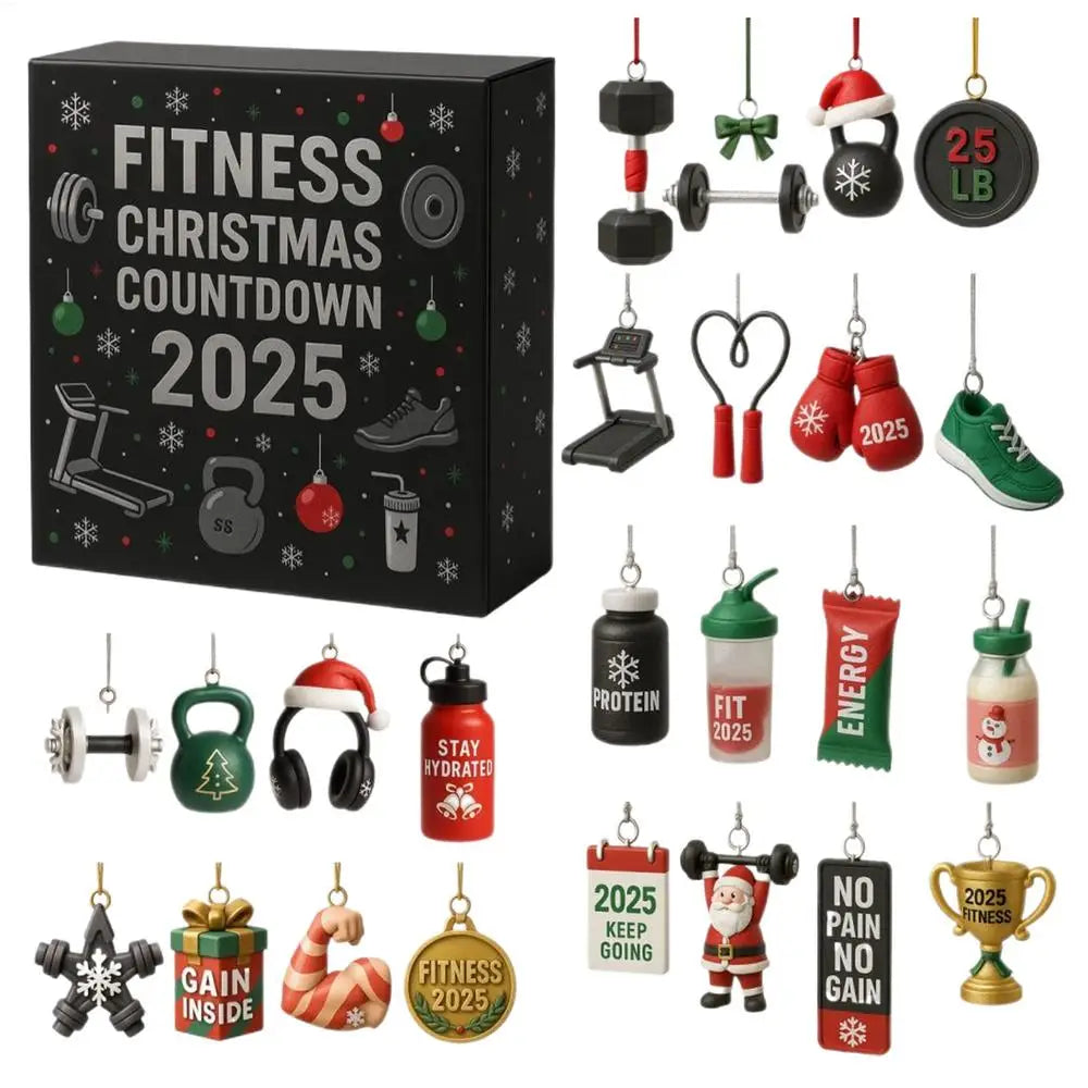 Calendrier de l'Avent Fitness | Décorations en Acrylique Joyeuses