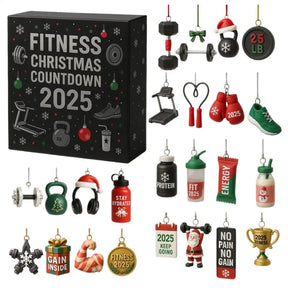 Calendrier de l'Avent Fitness | Décorations en Acrylique Joyeuses