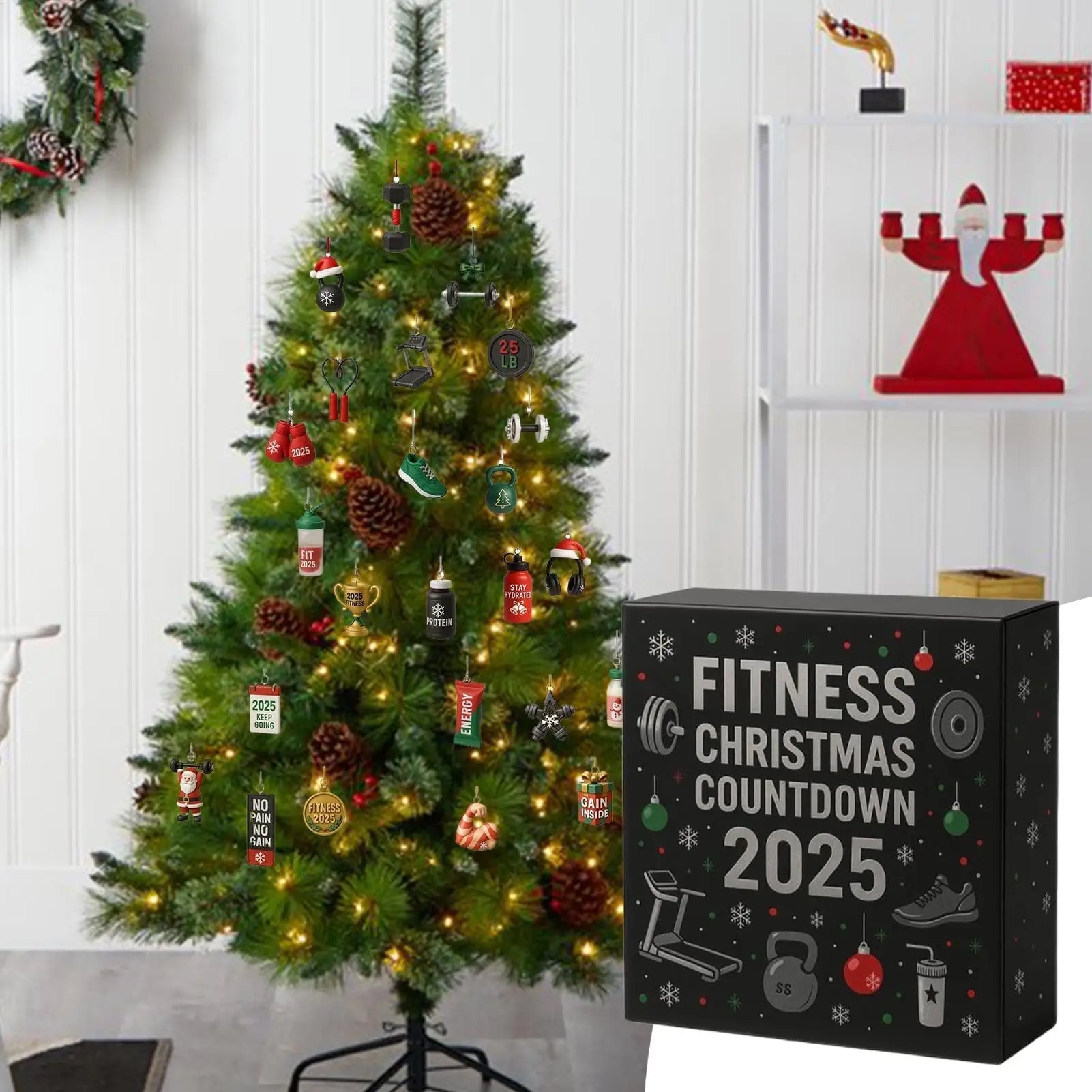 Calendrier de l'Avent Fitness | Décorations en Acrylique Joyeuses