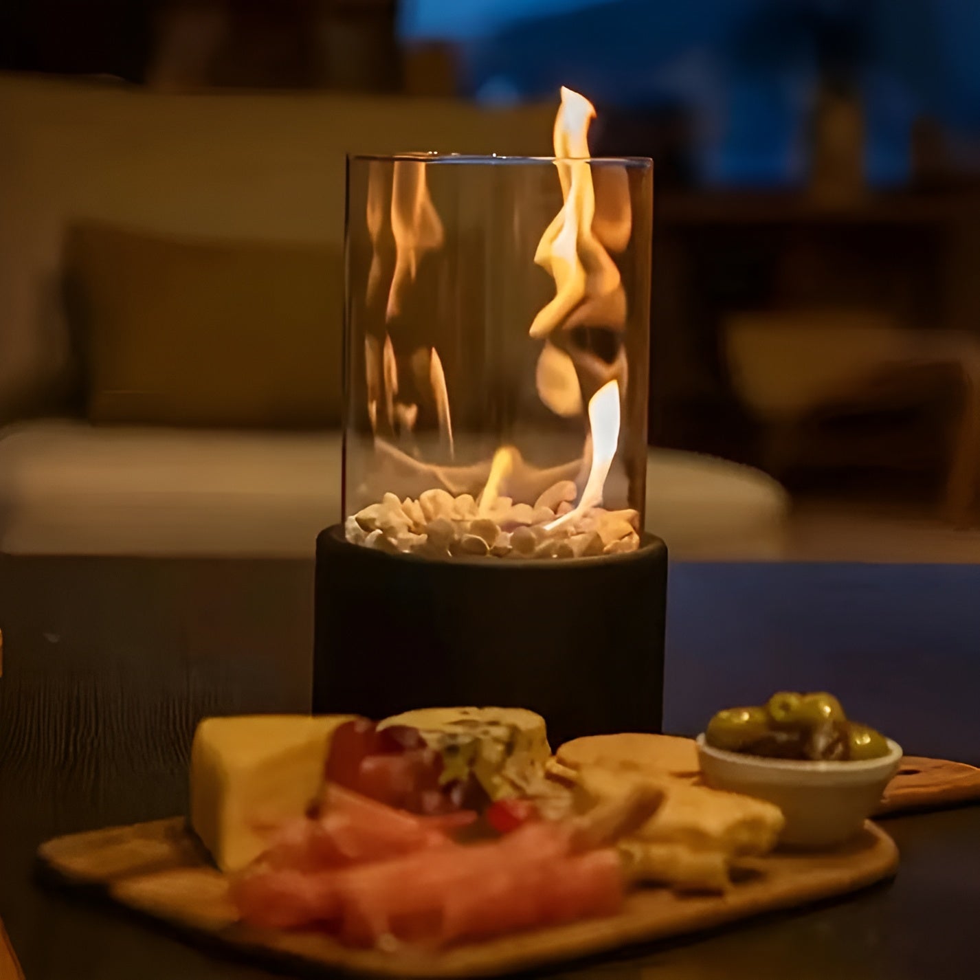 Cheminée de Table Éthanol | Design Élégant pour Intérieur et Extérieur