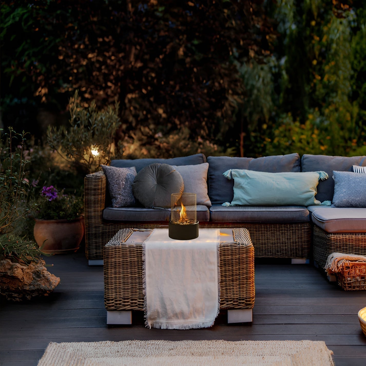 Cheminée de Table Éthanol | Design Élégant pour Intérieur et Extérieur