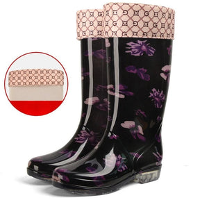 Bottes d'hiver imperméables pour femmes - Imprimé Floral et Confort Optimal