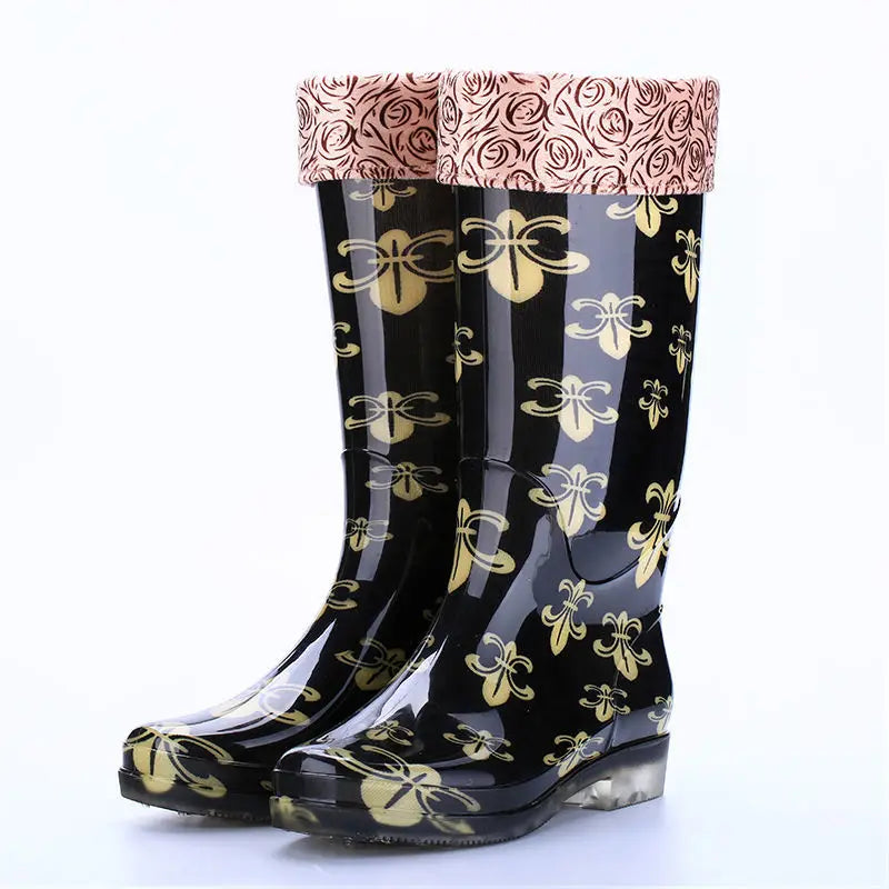 Bottes d'hiver imperméables pour femmes - Imprimé Floral et Confort Optimal