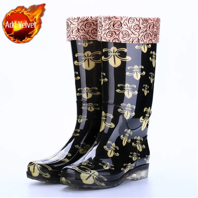 Bottes d'hiver imperméables pour femmes - Imprimé Floral et Confort Optimal