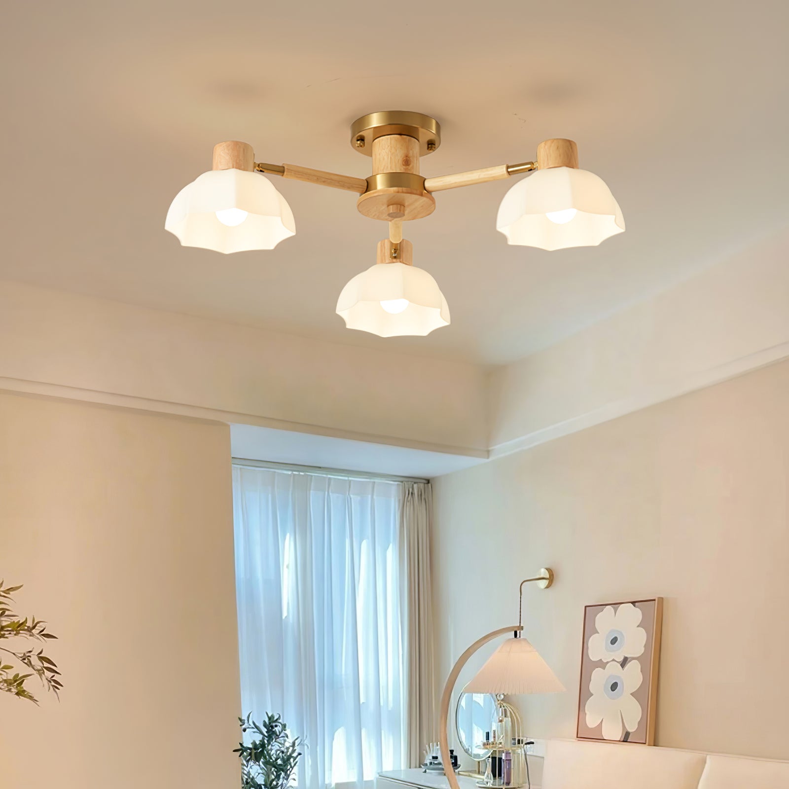 Lampe de Plafond Fleurie - Éclairage Ambiance Élégant et Naturel
