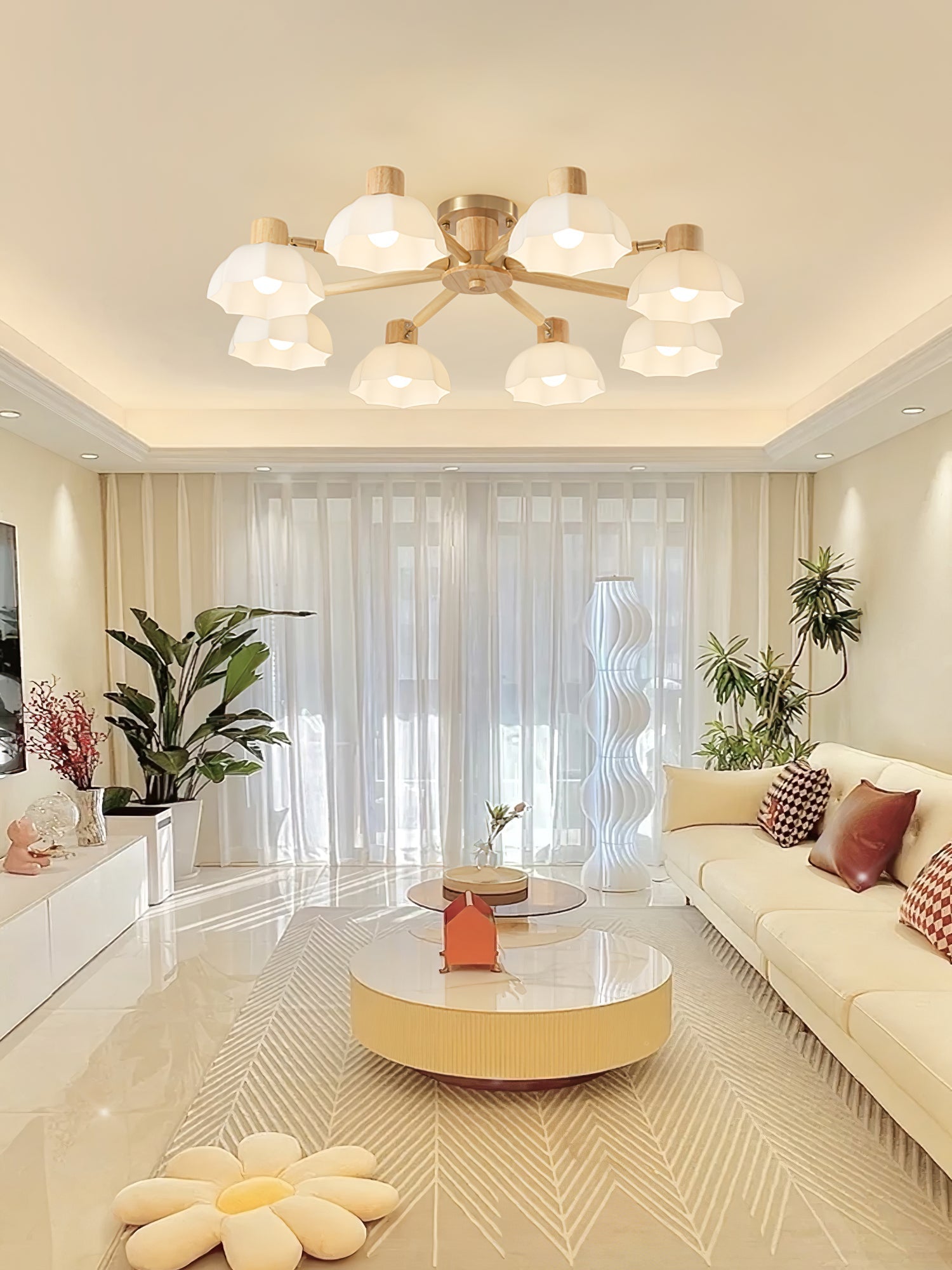 Lampe de Plafond Fleurie - Éclairage Ambiance Élégant et Naturel