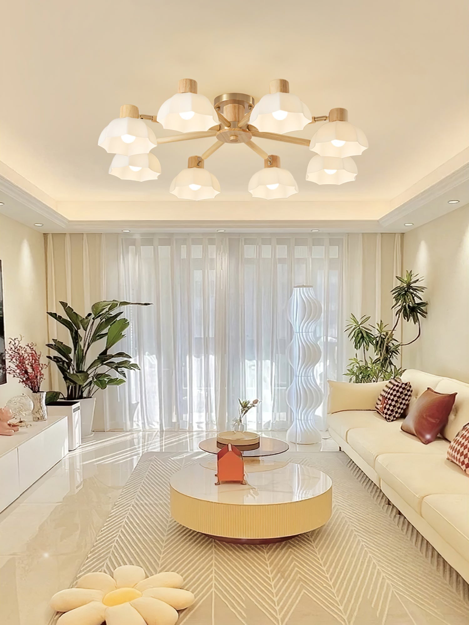 Lampe de Plafond Fleurie - Éclairage Ambiance Élégant et Naturel