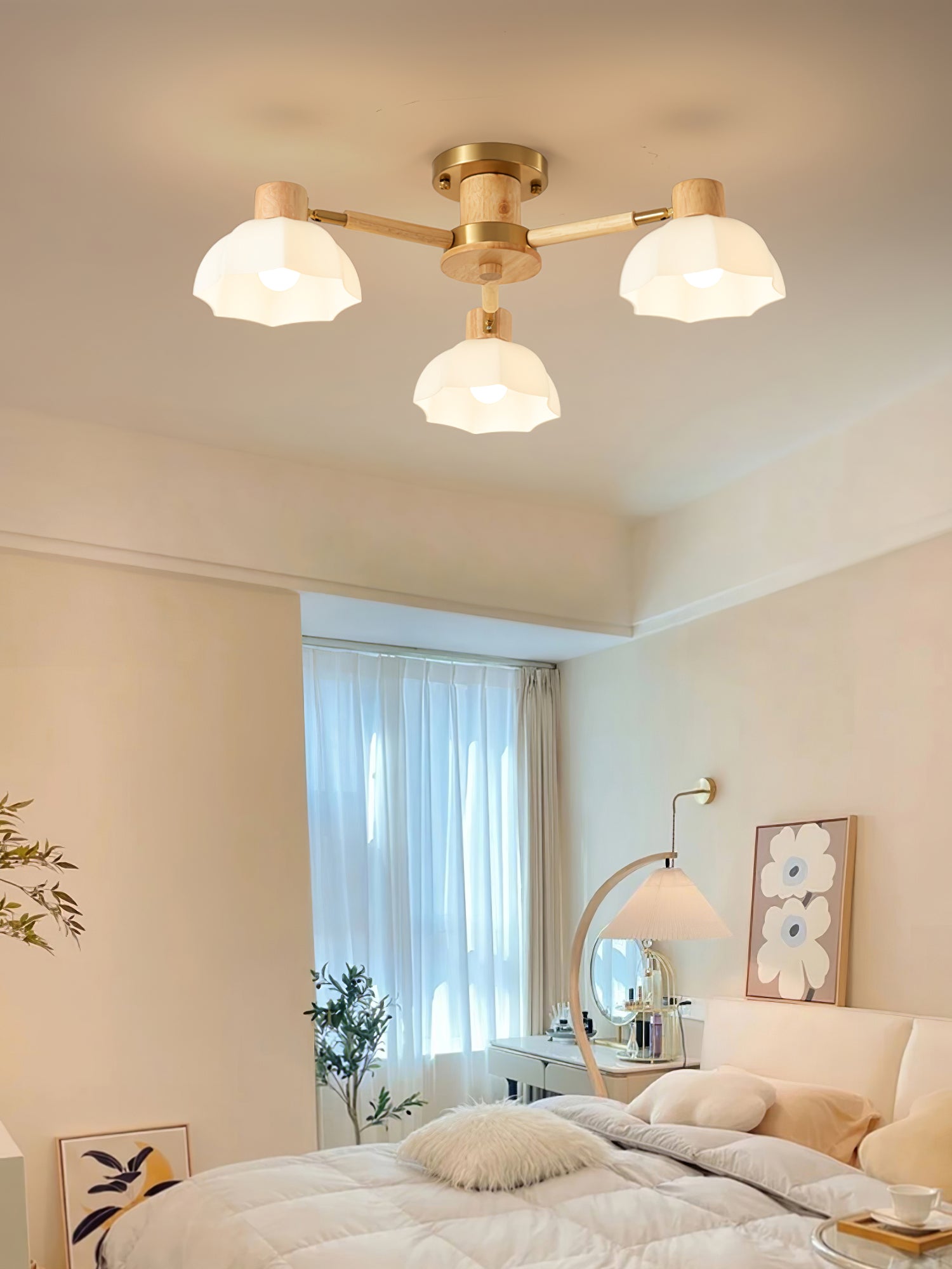 Lampe de Plafond Fleurie - Éclairage Ambiance Élégant et Naturel
